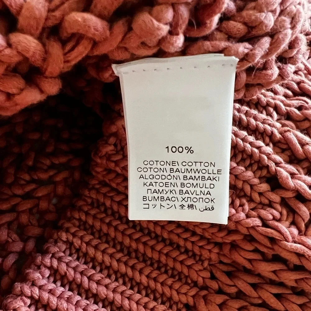 Brunello Cucinelli Woven Terracotta Sunset Handknit Sweater Size Small - Picture 8 of 9